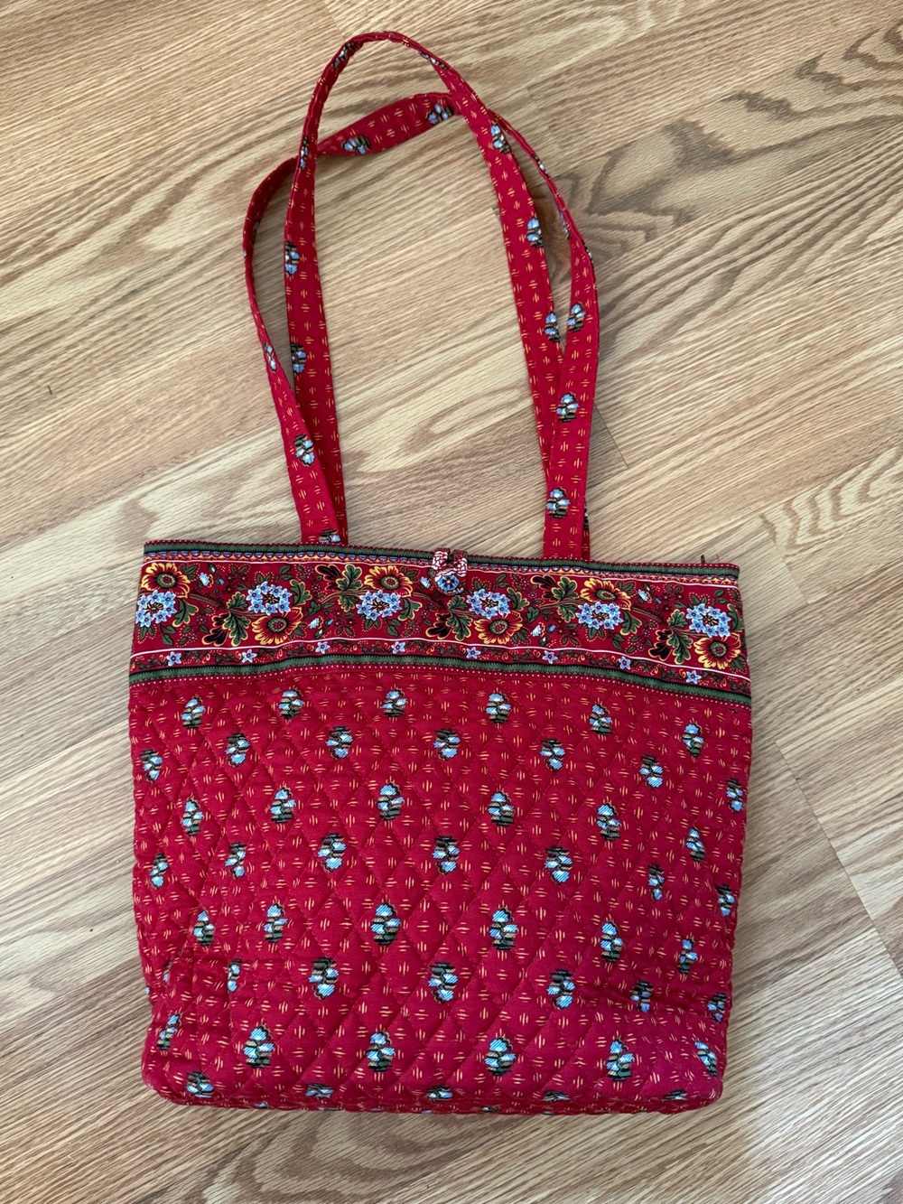 Vera Bradley red retired Provincial fabric Tote Bag 1990s